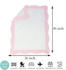 36x48 White Pink Trim Baby Blanket Soft Cotton Polyester Scalloped Edges