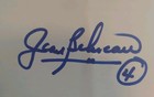 Jean  Beliveau Hand Signed Index Card Montreal  Canadians W c o a 