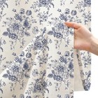  Floral Linen Shower Curtain Blue And White Vintage Linen Shower Curtain 72 X 
