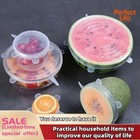 6pcs Reusable Silicone Bowl Lids  Stretch Food Storage Covers  Kitchen Sealing W