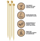 15 Pieces Stainless Steel Cocktail Picks 4 3 Inch  Gold Round Bead 15