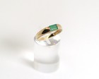 Vintage Yellow Gold Emerald Baguette Solitaire Ring G 8kt  Size 57