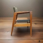  5  W h  Gunlocke Mcm Solid Walnut Rare  floating Seat  Armchairs   Set Of Five