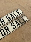 Vintage Metal For Sale Sign Lot Of 2 Cool Set 
