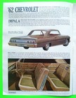 1962 Chevrolet Full Line Huge Dlx 16-pg Catalog Brochure Corvette Corvair Impala