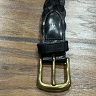 Genuine Leather Belt Mens 52 130 Braided Woven Black Gold Buckle