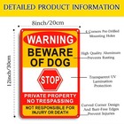 3 Pack Beware Of Dog Sign 8x12 Inches  Reflective Film  Antirust Aluminum Met   