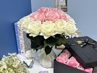 Real Touch Artificial Rose Bouquet 19 Pieces 43cm Wedding Centerpiece Pink