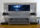 Blue Moon At Night Panoramic Picture Canvas Print Home Decor Wall Art