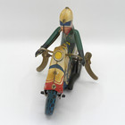 Tin Litho Wind-up Motorcycle Toy With Rider Vintage Style Reproduction