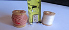 Vintage  2  Two Wooden Spools Sewing  video  Machine Bobbins Spindles