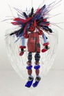 Patriotic Flag Pin Bead People Folk Art Crazy Lady Wild Hair Handmade
