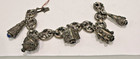 Vintage 800 Silver Etruscan Fob Charm Bracelet 