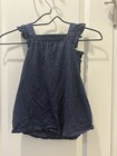 Cat   Jack Girls Blue Solid Ruffle Sleeveless Tank Top  Size S  6 6x 