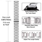 18 20 22mm Metal Watch Band Strap Replacement Stainless Steel Wrist Bracelet