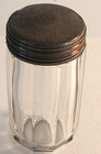 1902 British G b  Crystal Vanity Jar W  Sterling Silver Repousse Lid   Monogram