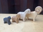 Ostheimer Wooden Sheep Set Ram Sheep Lamb Black Lamb Standing Germany