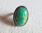 Vintage Navajo Sterling Silver   Turquoise Ring Size 9 5 - 17 5g