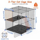 2tier Black Cat Cage Playpen Pet Enclosures Kitten Kennel Animals Cage Garden