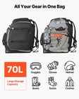 Vevor Ski Boot Bag Snowboard Boots Travel Backpack 70l Waterproof Oxford Black