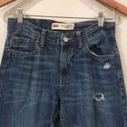 Levi s 502 Regular Tapered Jeans Boys 14 27x27 Distressed Adjustable 100  Cotton