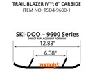 Woodys 6  Carbides Trail Blazer Iv Flat-top Wear Bars 06-26 Ski-doo - Tsd4-9600