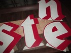 Vtg Firestone Dealer Cardboard Standee Letters  C  1959  12  set Of 6 litho Usa