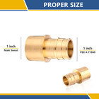 Efield 5 To100 Pack Pex A 1  X 1  Male Sweat Adapter Expansion Brass Fittings