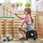 9 Inch Black Non Slip Foldable Portable Step Stool For Kids Adults