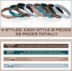 32 Pcs Bible Verse Bracelets Christian Scripture Silicone Wristbands Religious J