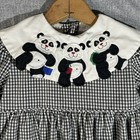 Vintage 80s 90s Austin And Ashley Cotton Houndstooth Dress Embroidered Girls 5