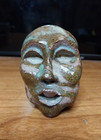 Heavy 3 5  Brutalist Ceramic Face Mask Sculpture Miniature Glazed Excellent   