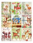 Set Of 9 Vintage Retro 1950 s Christmas Deer Stickers - Just Cut   Use 