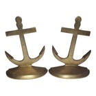 Vintage Brass Anchor Bookends 6  Nautical