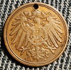 Germany 1892-a 1 Pfennig Coin Holed