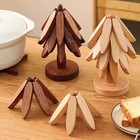 Wooden Trivets For Hot Dishes  Tree-shaped Trivet Set With Stand  Heat-resistant