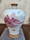 Chinese Porcelain Iron-red  landscape  Vase Wuth Yongzheng Mk