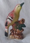 Vintage Sapsucker Bird Red With Yellow Breast Striped Wings 4  Japan Handpainted