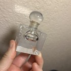 Vintage Glass Crystal Perfume Holder Square Art Deco Parfum Thick Storage Jar