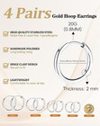 Silver Gold Small Hoop Earrings For Women Men  4 Pairs Cartilage Huggie Set   14