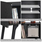  Record Player Stand With 4 Cabinet Holds Up To 220 Albums  Large Black 