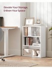 3 Tier Rustic Brown Bookshelf Open Bookcase Adjustable Storage Shelf