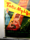 Orig  Theater Release Poster 1947 Take My Life Hugh Williams   27x41 Rolled 