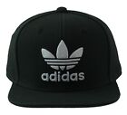 Adidas Originals Trefoil Youth Flat Bill Snap Back Black   White Hat