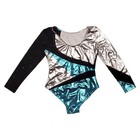 Iefiel Size 8 Girls Gymnastics Leotard Long Sleeve Metallic Silver Blue Sparkle