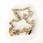 Flawed Gem  Antique Indian Brass Lamp Hanging Chain Peacock Elephant Deity 24 