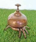 Vintage Antique Brass Crab Bell Hotel Counter Reception Bell Office Desk Bell