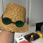 Joyce Creations Of California Strawhat With Biult In Shades  1950 s