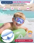 2 Pack Kids Swim Goggles With Nose Cover For 3-12 Anti-uv Anti-fog Pool Water   