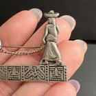 Vtg 800 Silver Figural Brooch Sombrero Lady Donkey Scene Marked K 9 4g Mexico 